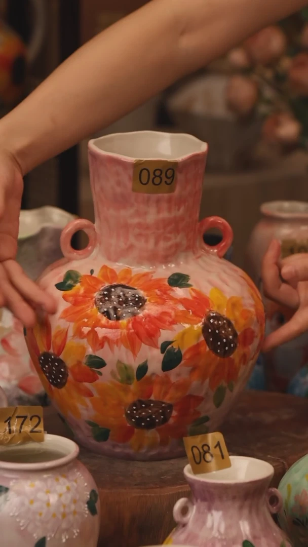 陶瓷089景德镇设计师手作花器摆件侘寂风