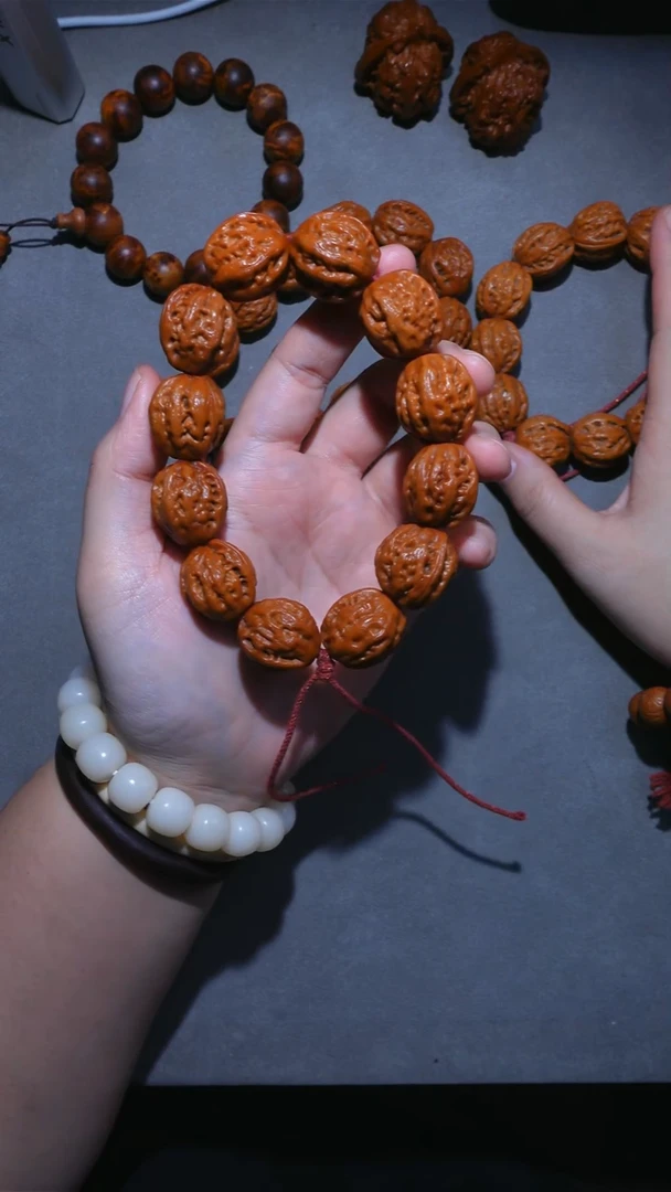 手串文玩核桃22mm硬骨大龙油蜡皮京八棱