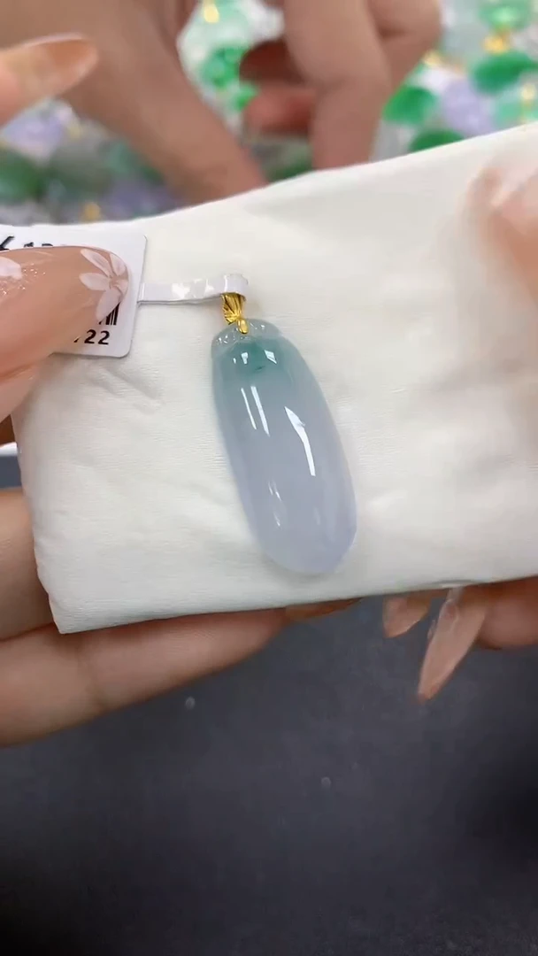 颈饰18K金镶嵌翡翠a货假一赔三支持复检百元上9元证书费自理