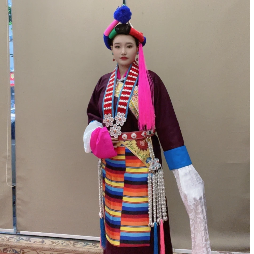 藏式氆氇藏袍男女