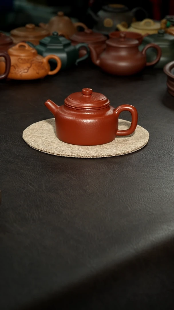 茶壶紫砂01德钟，汪达明全手工，大红袍200cc