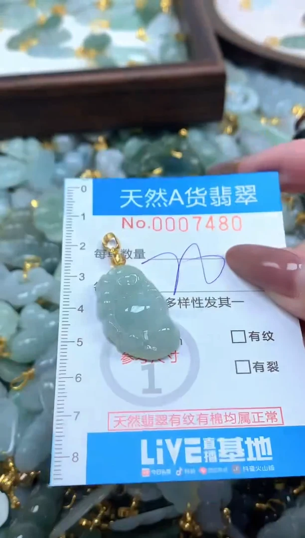 颈饰未镶嵌翡翠净货挂件-7480