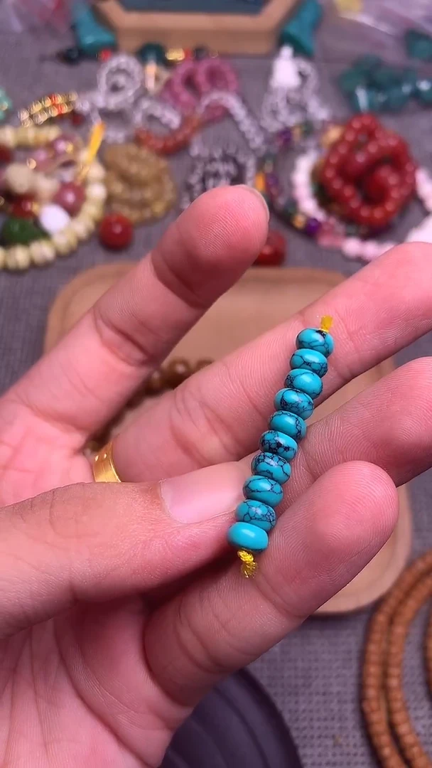 颈饰琉璃网花算盘卡6mm 10片发
