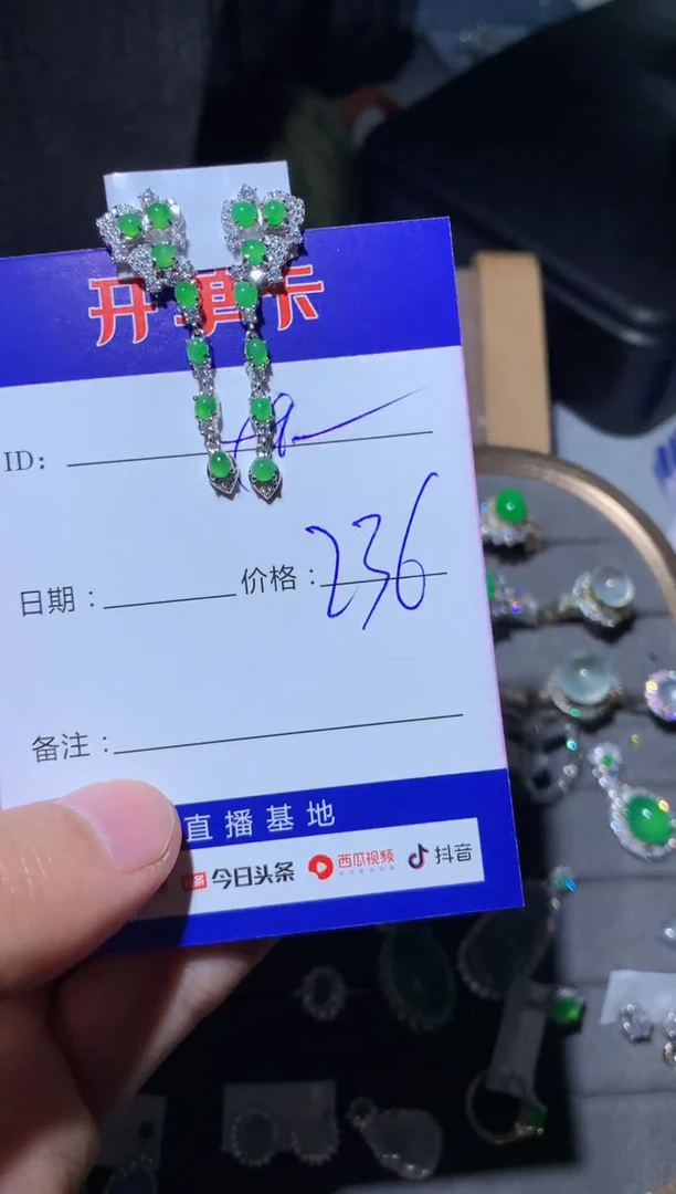 【闪购商品】翡翠耳饰银S925镶嵌向 江南世玉
