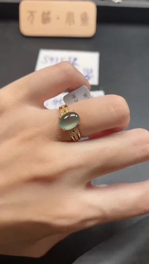 银S925镶嵌戒指翡翠51511