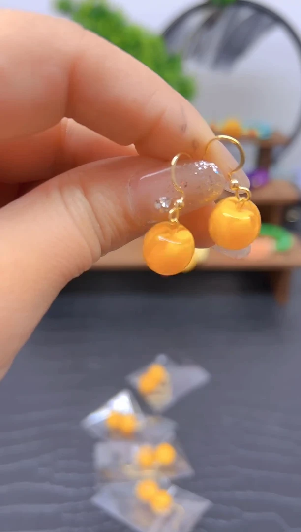 【闪购商品】蜜蜡耳饰14K金镶嵌耳饰Diy  E01