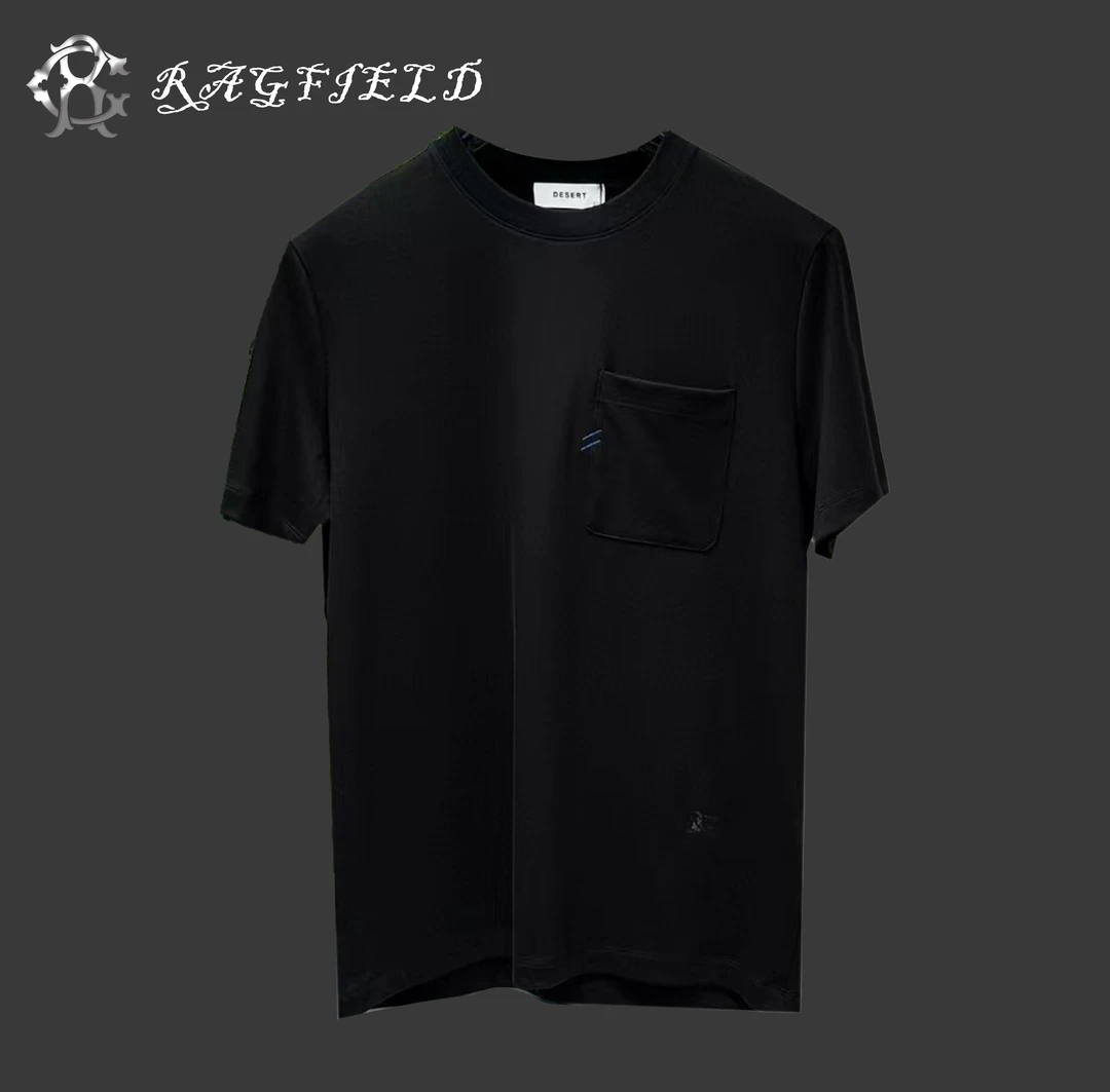 25春夏新款 立体口袋设计 下摆小logo 圆领纯色百搭短袖25B2037