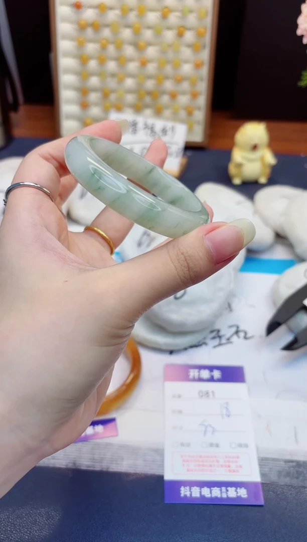 未镶嵌手镯石英质玉81-天山翠-圈口53
