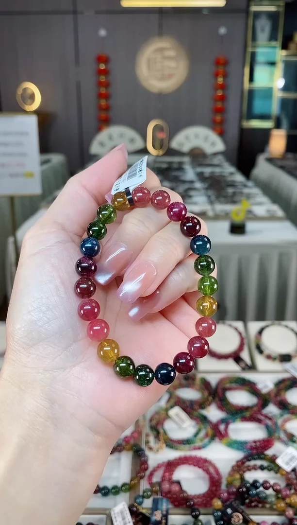 未镶嵌老矿碧玺单圈手串8mm+碧玺hon多样性发货一条