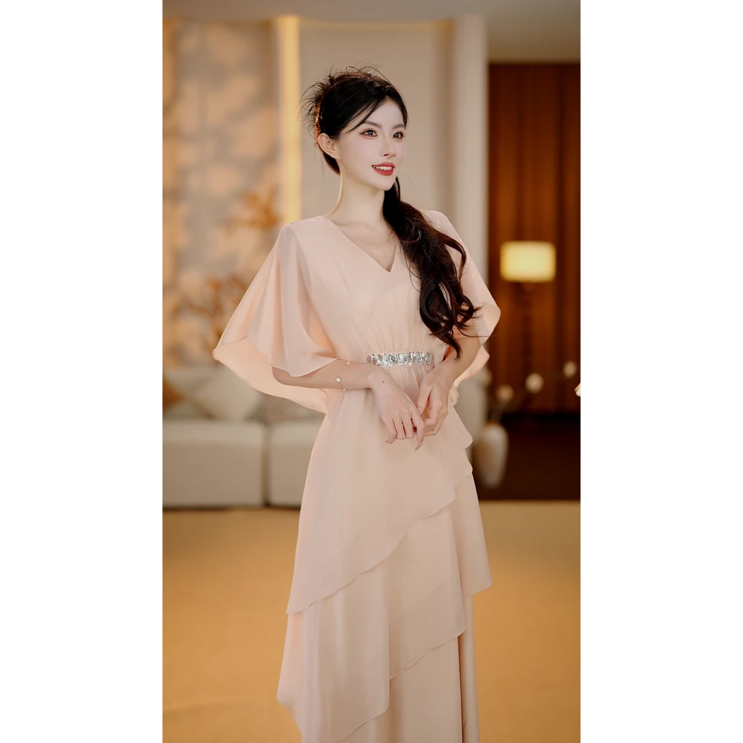 【Peng晓橙】云之彼端 法式高级显瘦仙气高级设计感连衣裙-YL20206