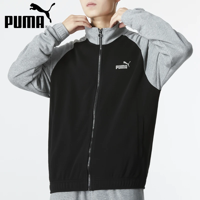 PUMA彪马针织夹克男装春季新款运动服休闲宽松拼接立领外套674642