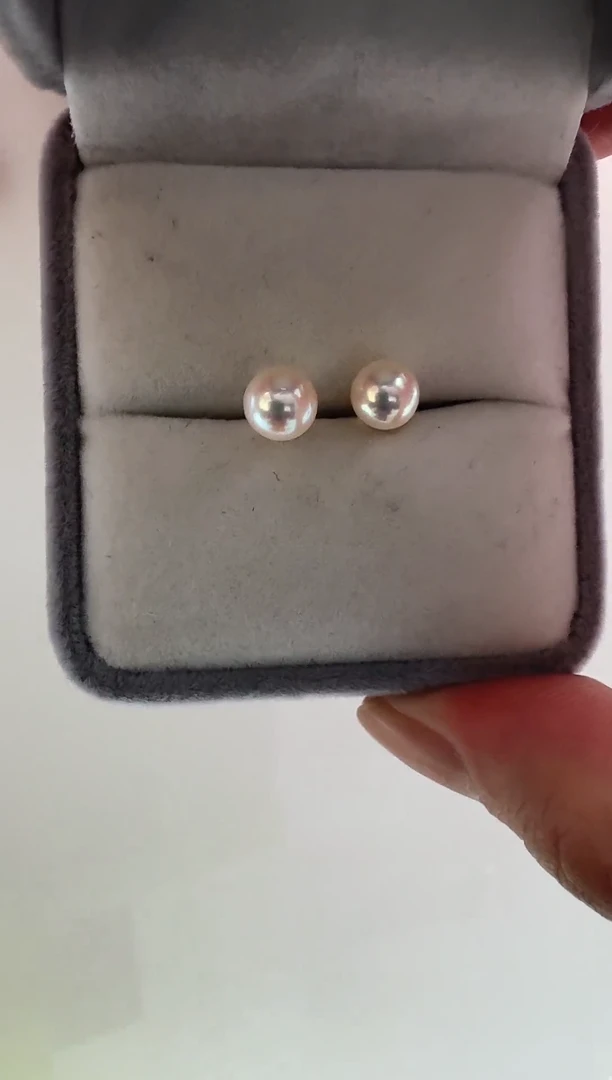 【闪购商品】海水珍珠海水珍珠耳钉18K金镶嵌海水珍珠耳钉