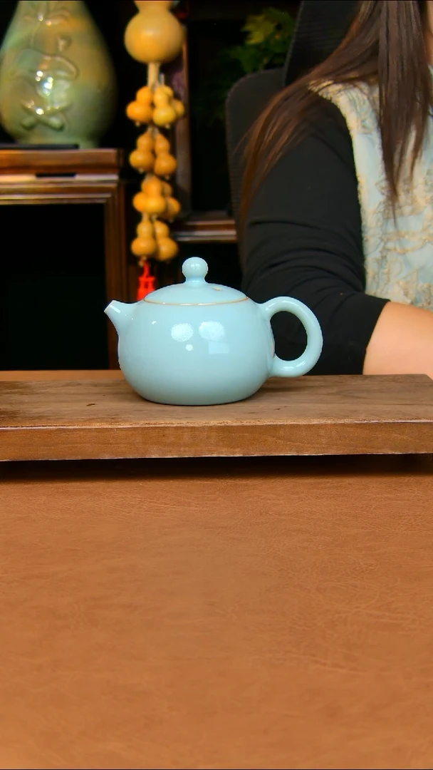 瓷片西施全手工原矿天青不完美