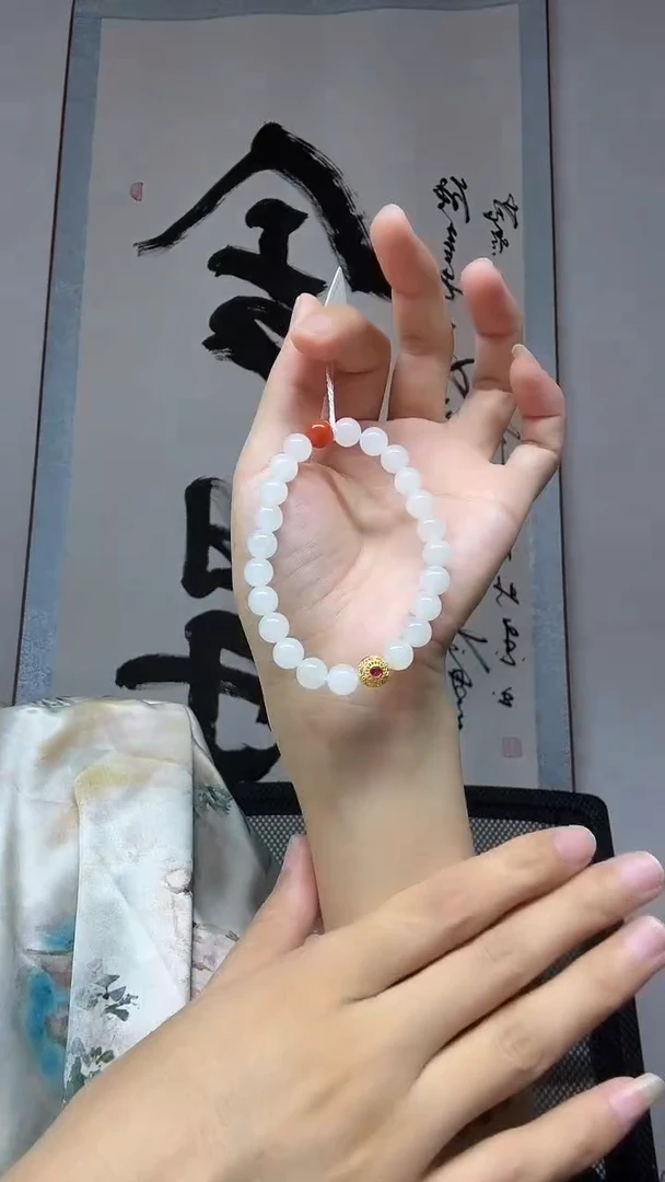 和田玉未镶嵌手串卡8