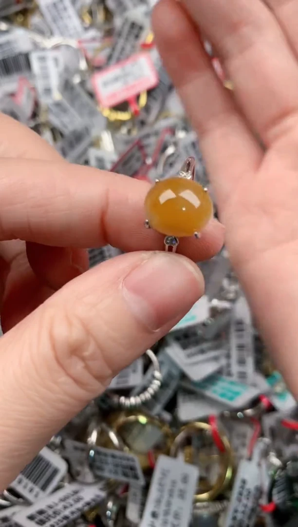 银S925镶嵌戒指翡翠17      7