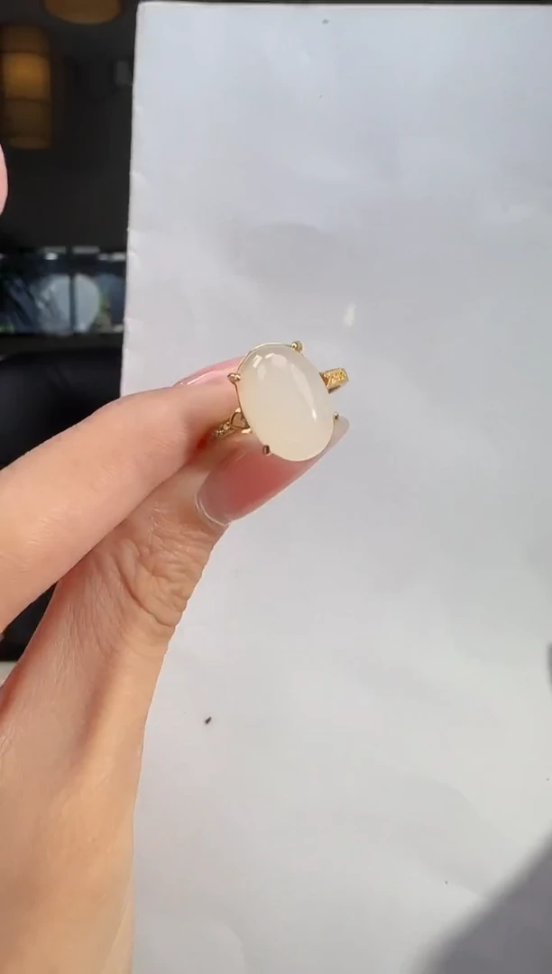 银S925镶嵌戒指和田玉1