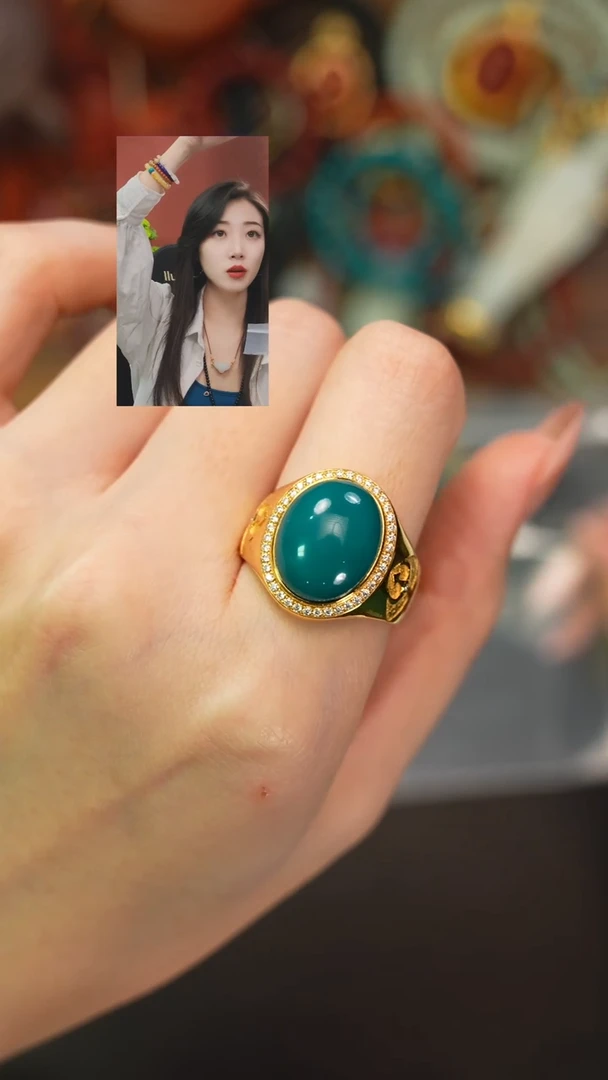18K金镶嵌绿松石戒指柯**诺遇见匠心品质回血