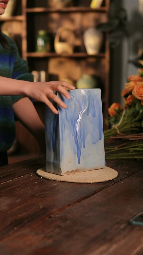 摆件23-417 陶瓷花器高25口径14