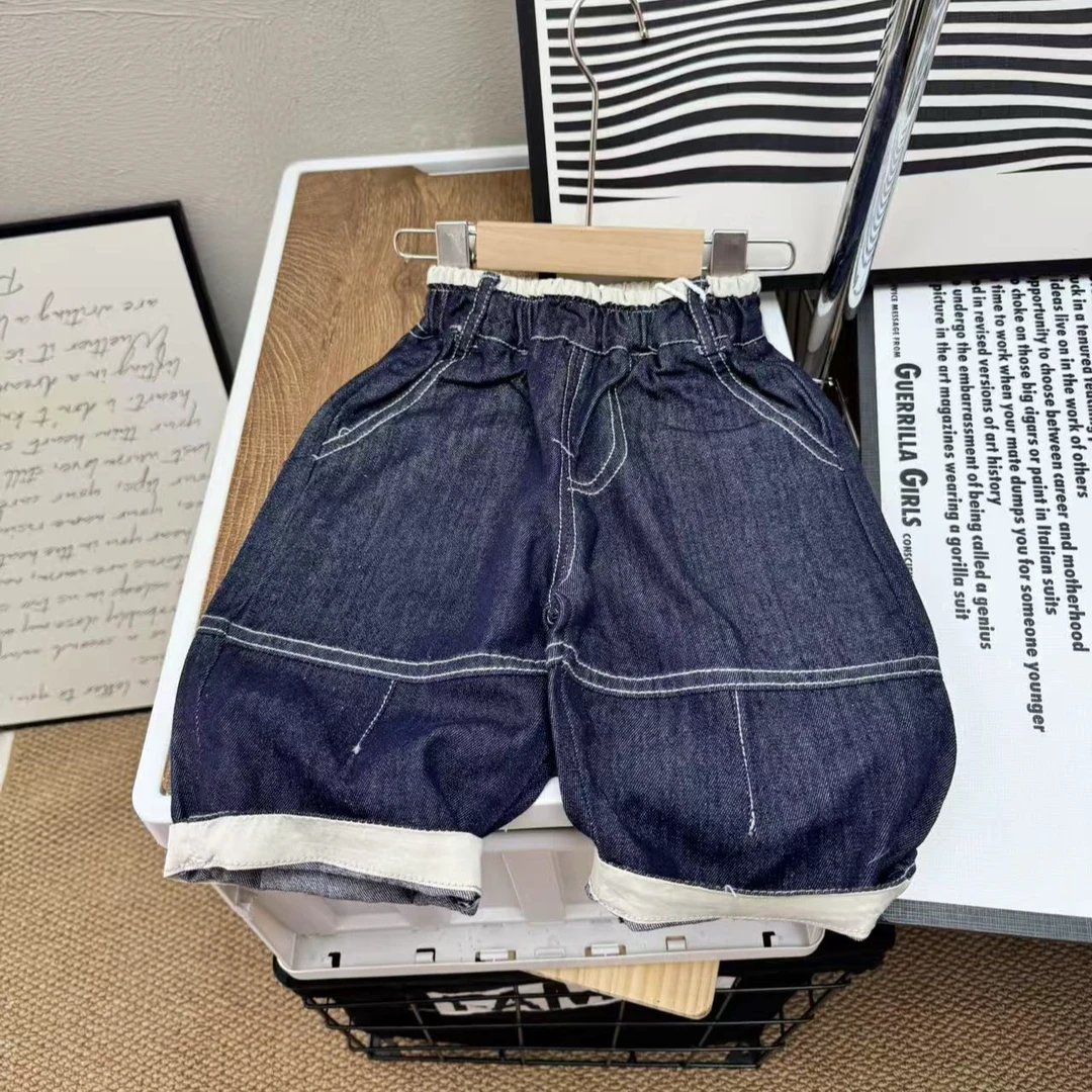 【向子妈】A5102原色牛仔中裤拼色高品质