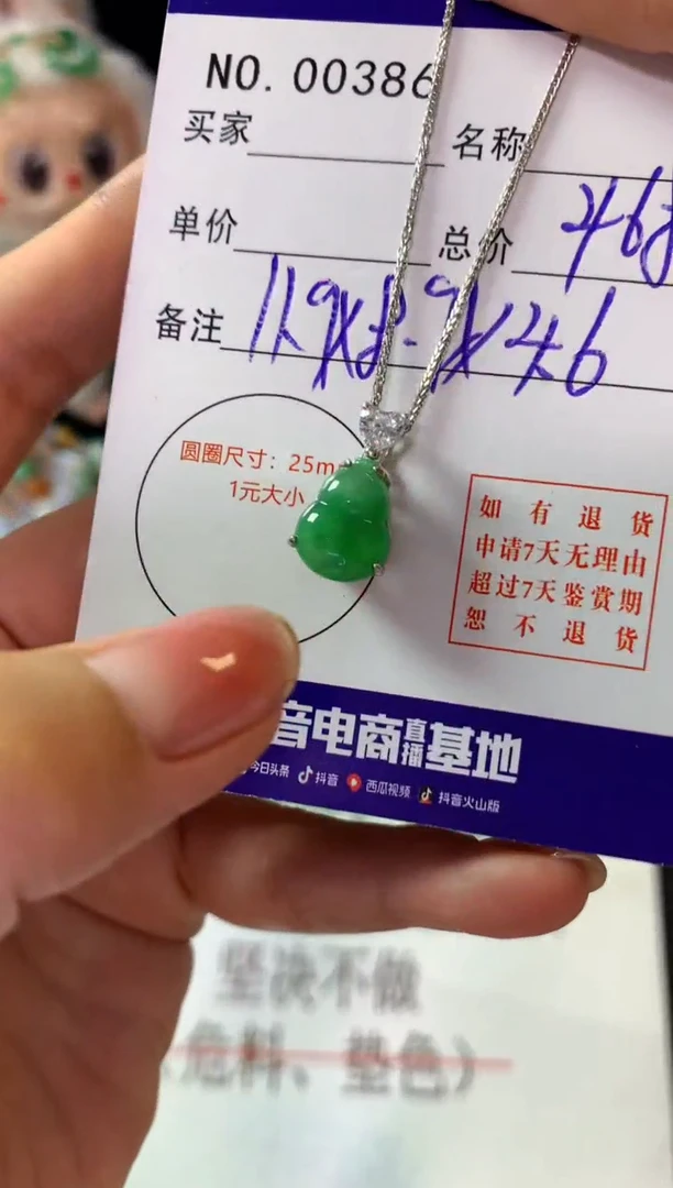 颈饰银S925镶嵌翡翠翡翠