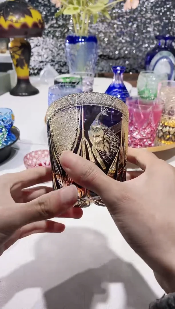 【闪购商品】水晶玻璃无手柄款紫色孔雀福利