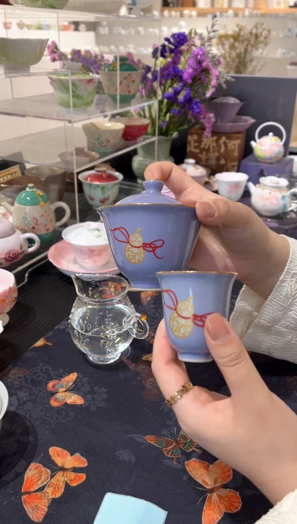 【闪购商品】飞天福禄盖碗+茶杯