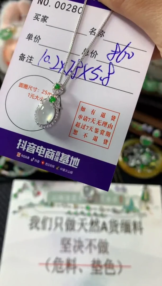 颈饰银S925镶嵌翡翠翡翠