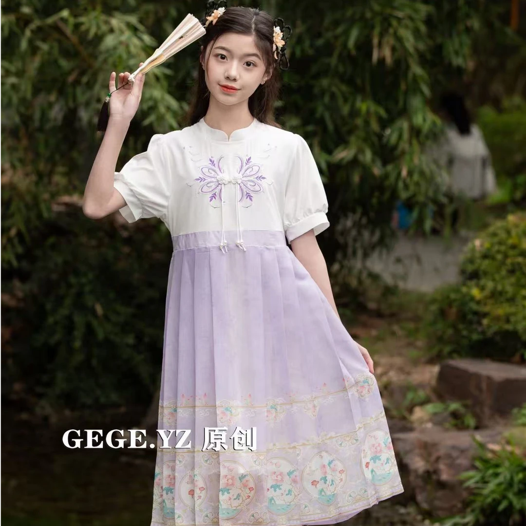 夏季新款童装女孩儿大版古装民族风汉服连衣裙格格洋装803