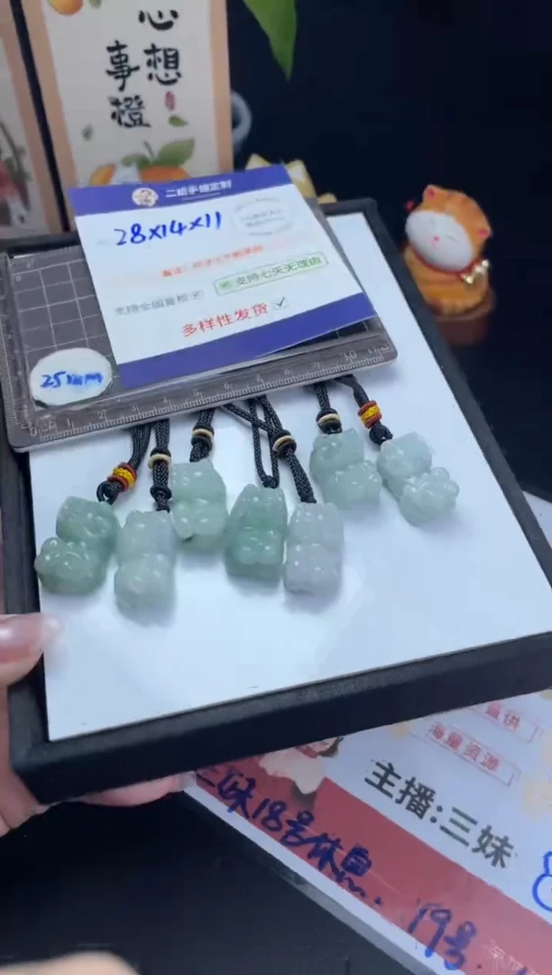 【闪购商品】翡翠挂件未镶嵌FL26貔貅CP多样性发其一配绳