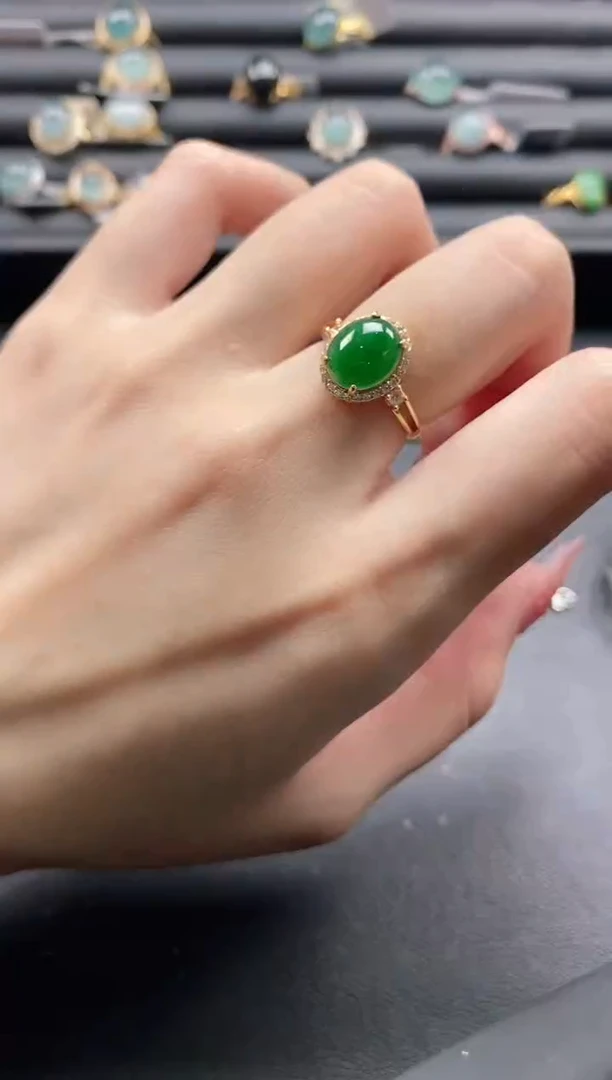 【闪购商品】翡翠戒指银S925镶嵌1111