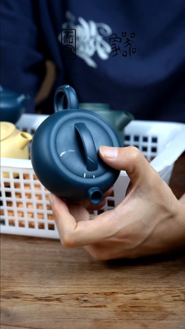 茶壶紫砂微瑕象二十九墨绿