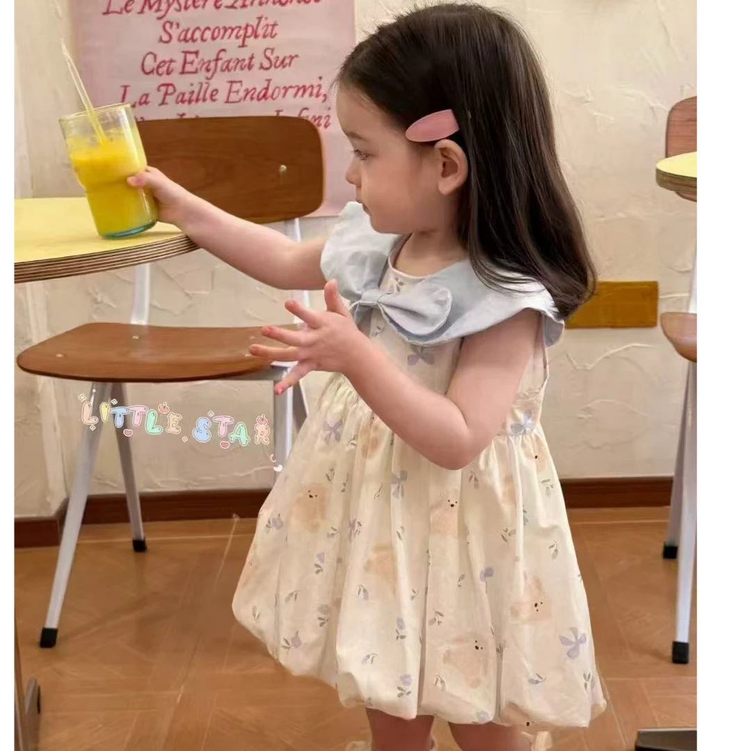女童兔子碎花连衣裙