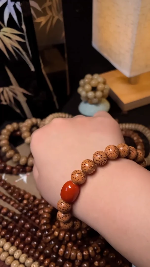 手串星月菩提精工级浅珀圆珠10手串