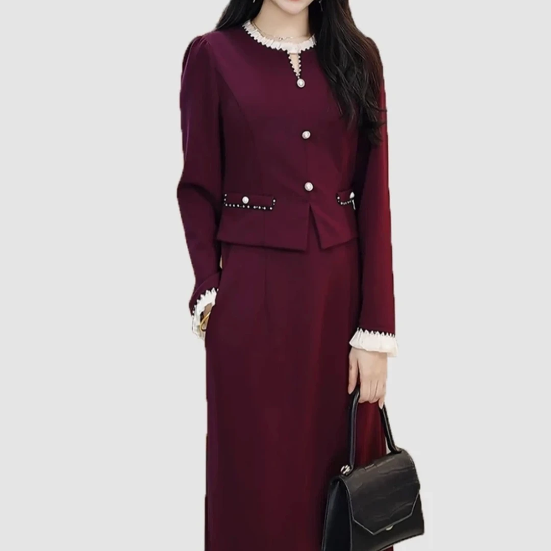 2025早春夏长袖名媛设计时尚修身显瘦职业开春减龄连衣裙M-4XL