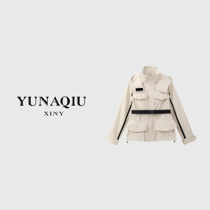 YUNAQIU 秋冬气质简约轻奢连帽时尚百搭休闲鹅绒服-8788R