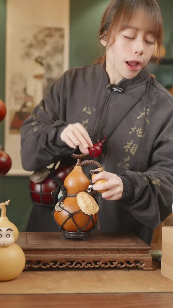 【闪购商品】248号精品天然大漆工艺防渗内胆酒葫芦~