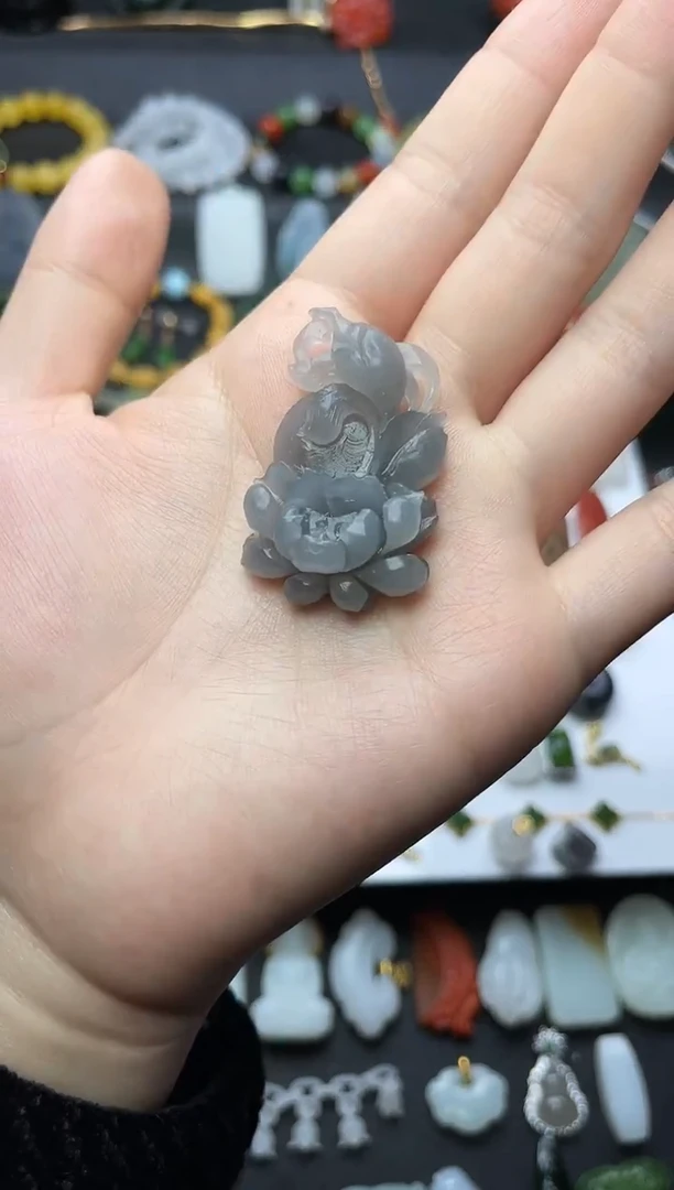 颈饰未镶嵌和田玉花花【定制】06