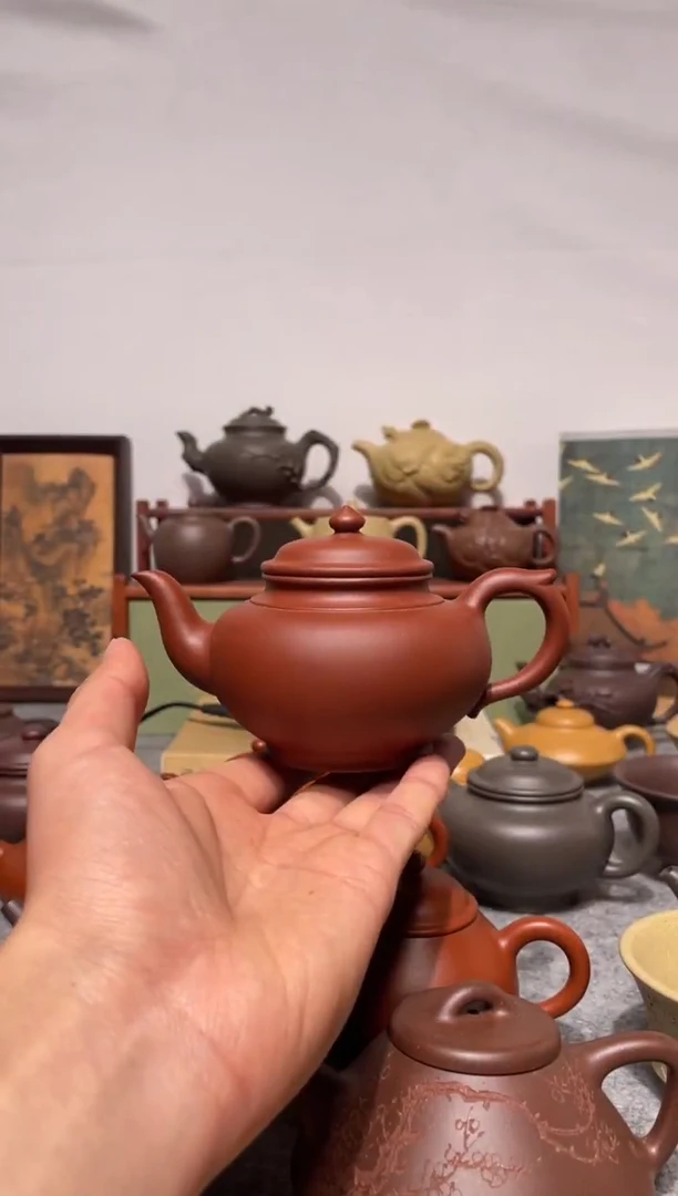 茶壶紫砂微微微瑕全手工黄龙山大红泥 笑樱200cc