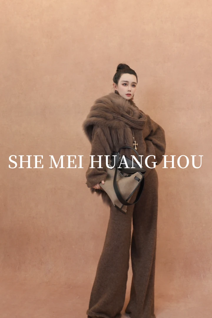 （赫本时代）原创设计师狐狸毛皮草羊毛针织女秋冬新款套装BC25028