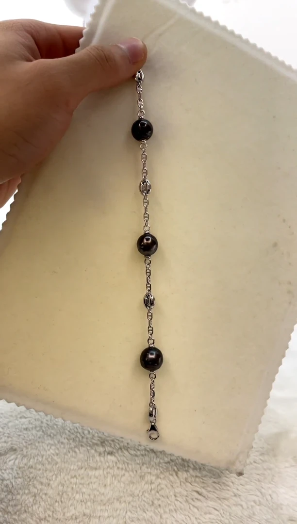 银S925镶嵌手绳海水珍珠11-13