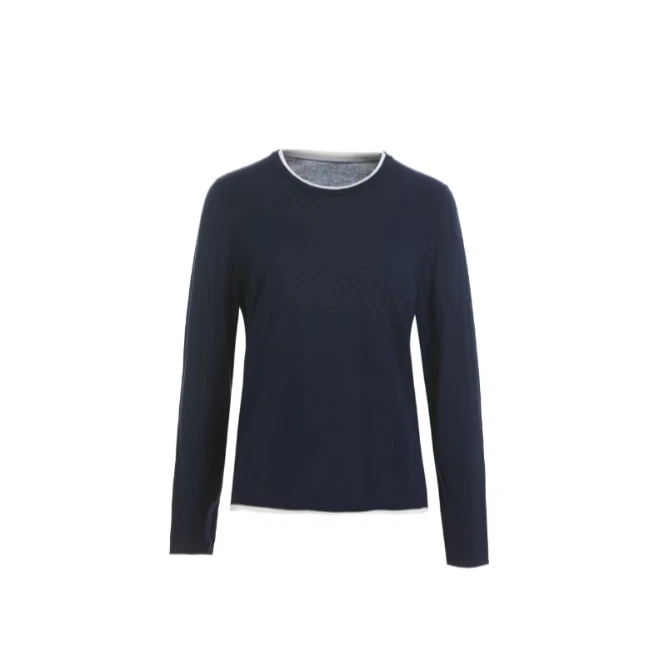 圆领套头舒适时尚高级气质百搭针织绵羊毛上衣