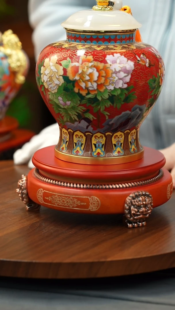 【闪购商品】摆件景泰蓝福禄连连茶叶罐 