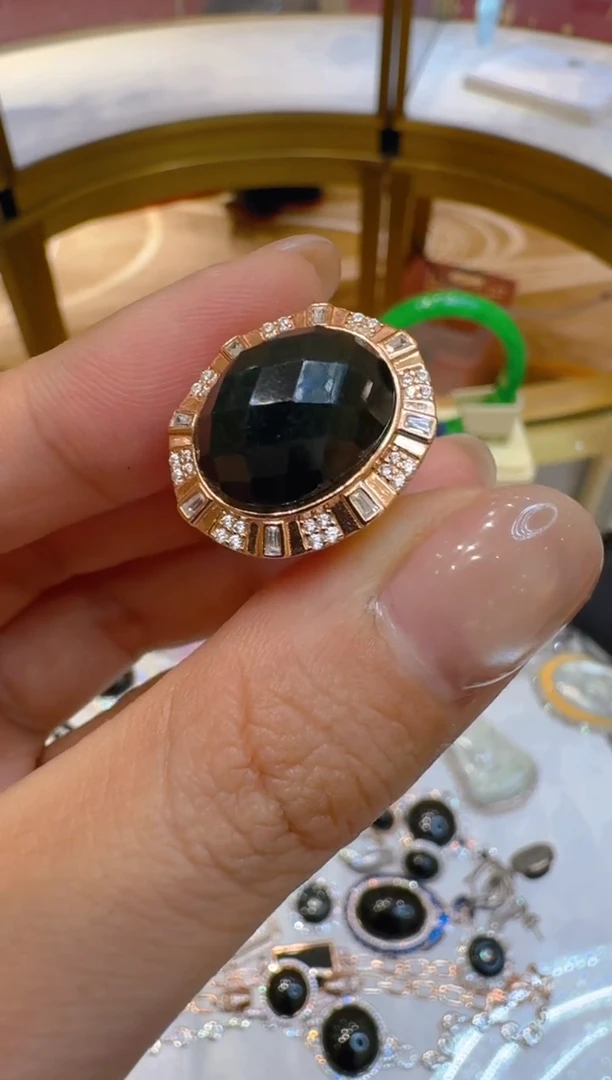 银S925镶嵌戒指翡翠多样性团购发一件