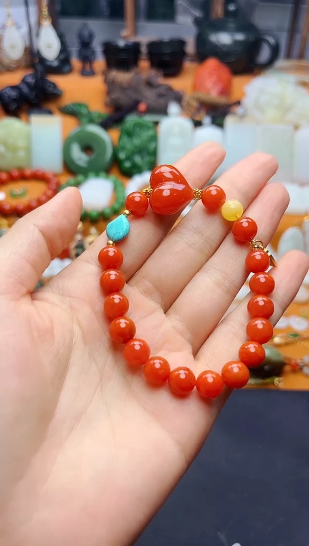 南红玛瑙手串未镶嵌手串
