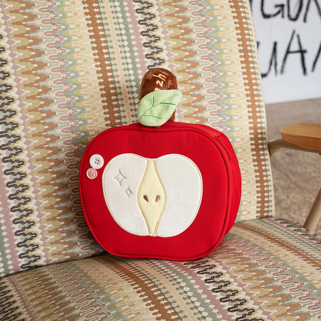【苹果化妆包】可爱手提苹果化妆包大容量分区收纳包 · 红色绿色