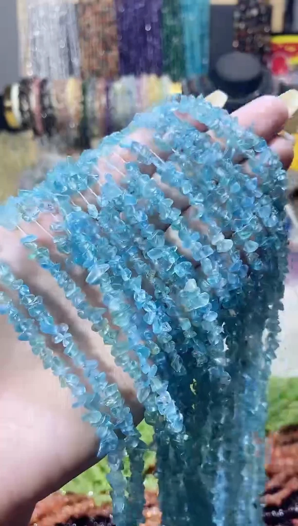 未镶嵌珠宝半成品水晶小蓝磷灰