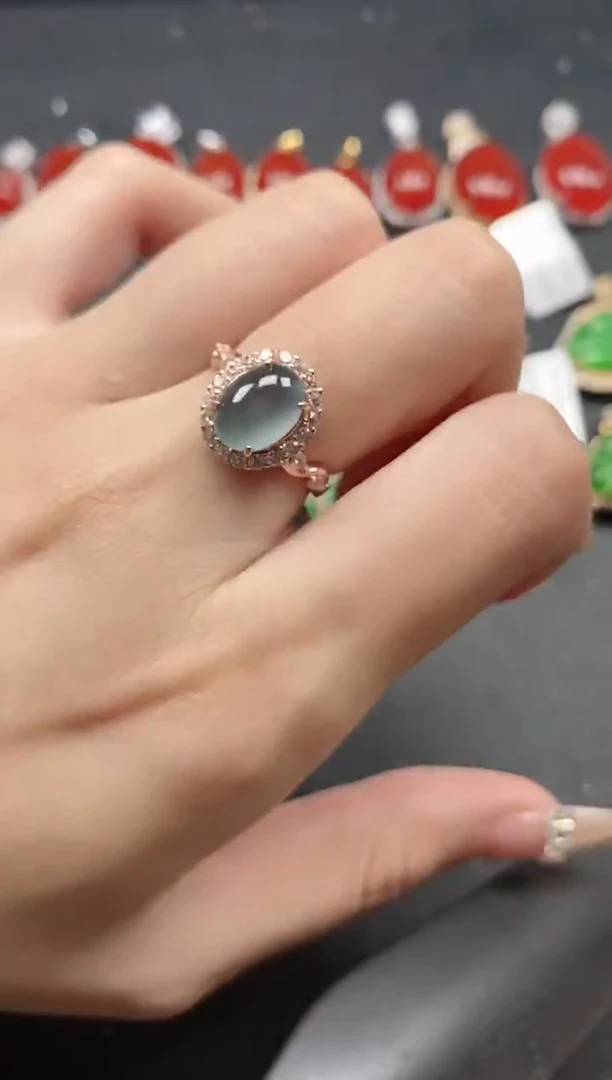 银S925镶嵌戒指翡翠51511