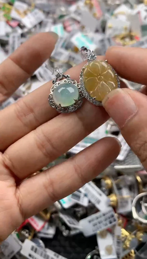 银S925镶嵌戒指翡翠8888----4
