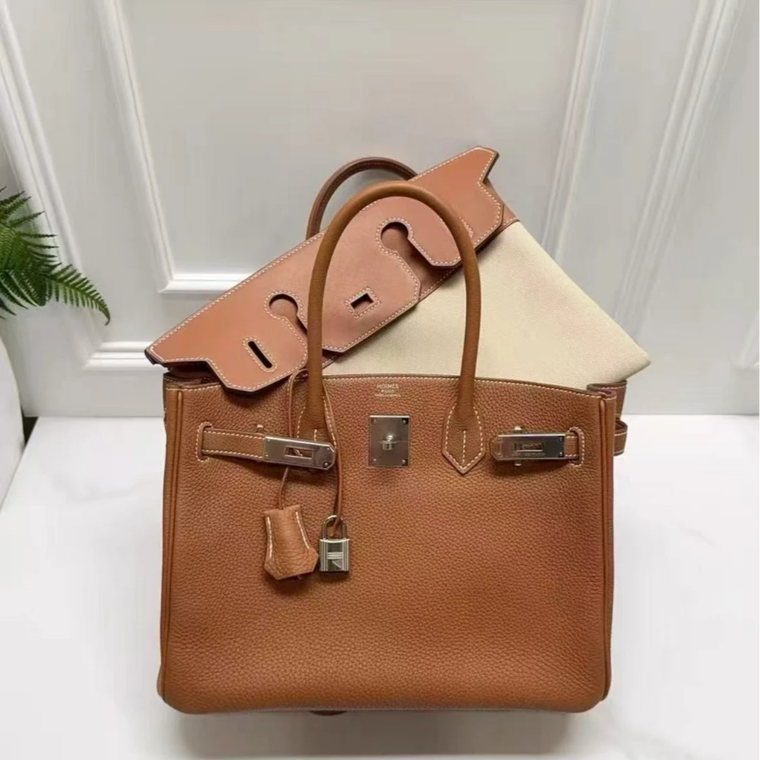 99新 Hermes/爱马仕 birkin25三合一金棕金扣U刻