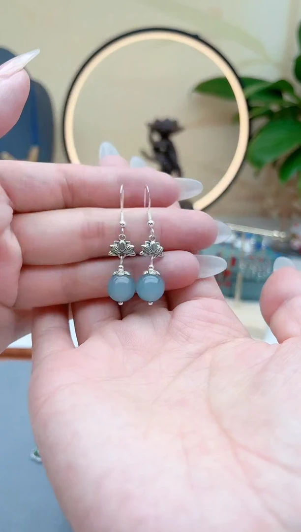 玛瑙/玉髓耳饰银S925镶嵌01